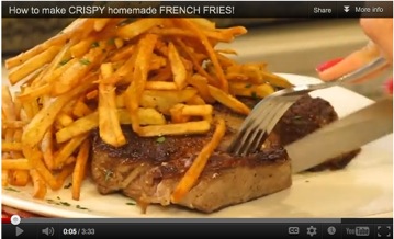 This video for Cowboy Steak and Lemon Parsley Shoestring Fries features a memorable Father’s Day meal made with Idaho® potatoes.  (Geez Louise!, LouiseMellor.com)