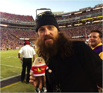 Heather Cox and Spuddy Buddy had the chance to meet Duck Dynasty on A & E's Jase Robertson at the recent LSU vs. Ole Miss Football game. Jase is a longtime LSU fan, and it looks like he's an Idaho® potato fan, too!
